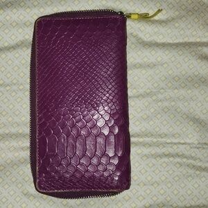 Lodis zip around wallet, purple and lime green